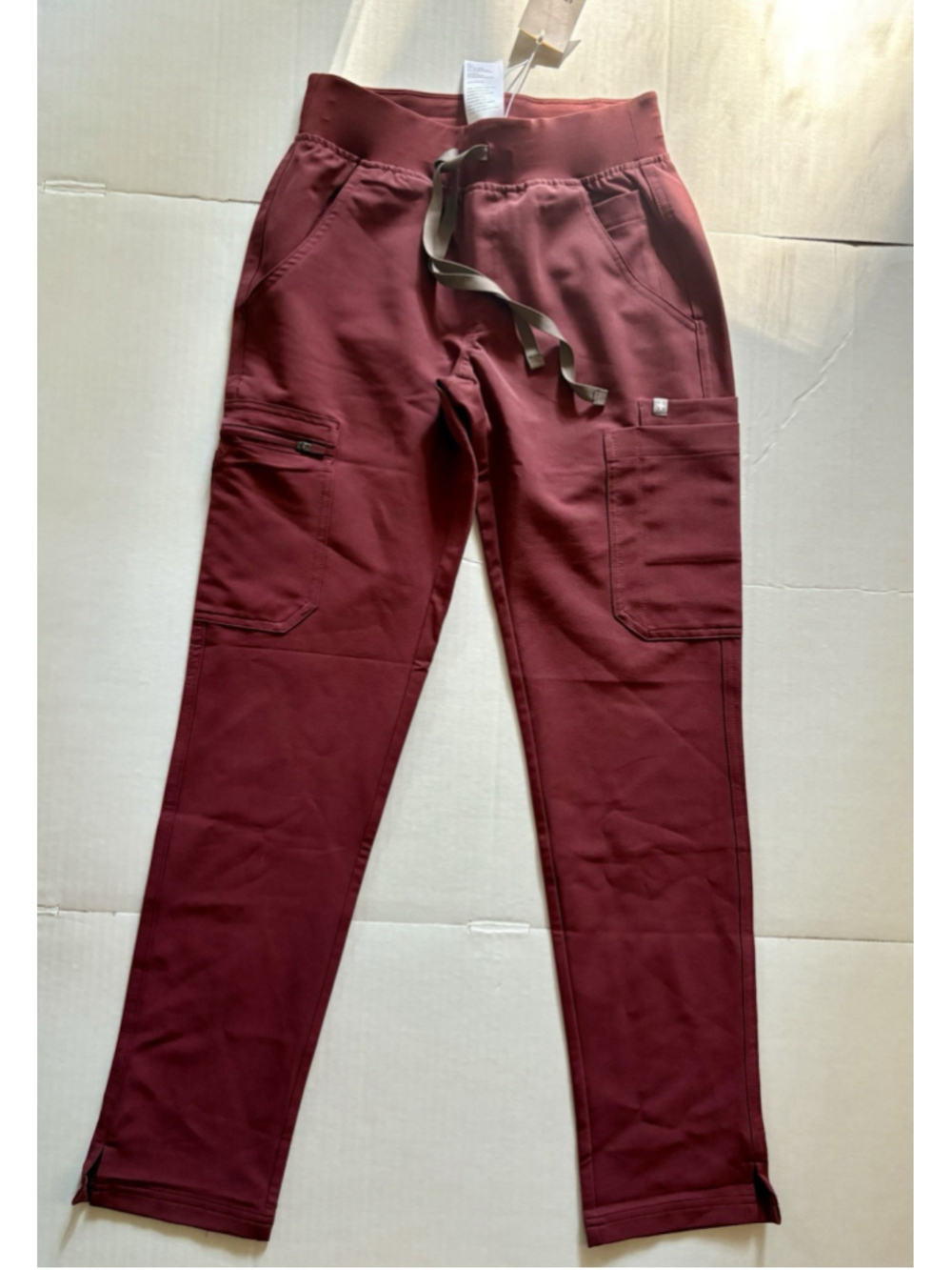 Figs Technical Collection Women Scrub Pants Dark Cherry Red Yola Yoga NWT XXS